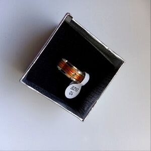 Diamond SS & Copper Band Men's Size 10